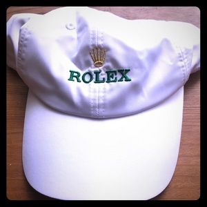 Rolex adjustable hat in white silky fabric